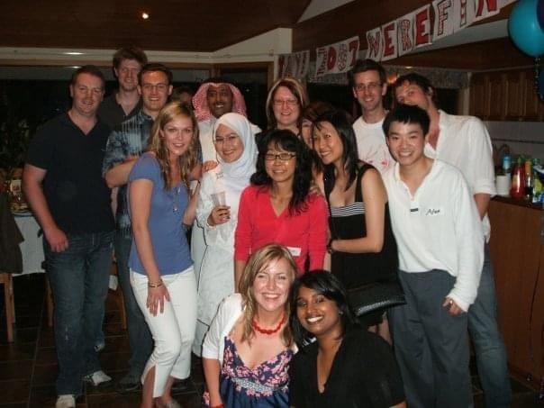 Kaush with her class of 2007 colleagues, celebrating successful course completion.