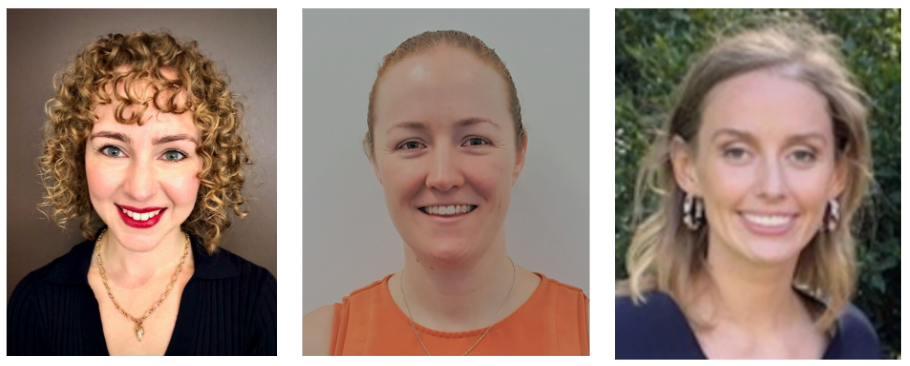 Headshots of Angela, Amanda and Katerina