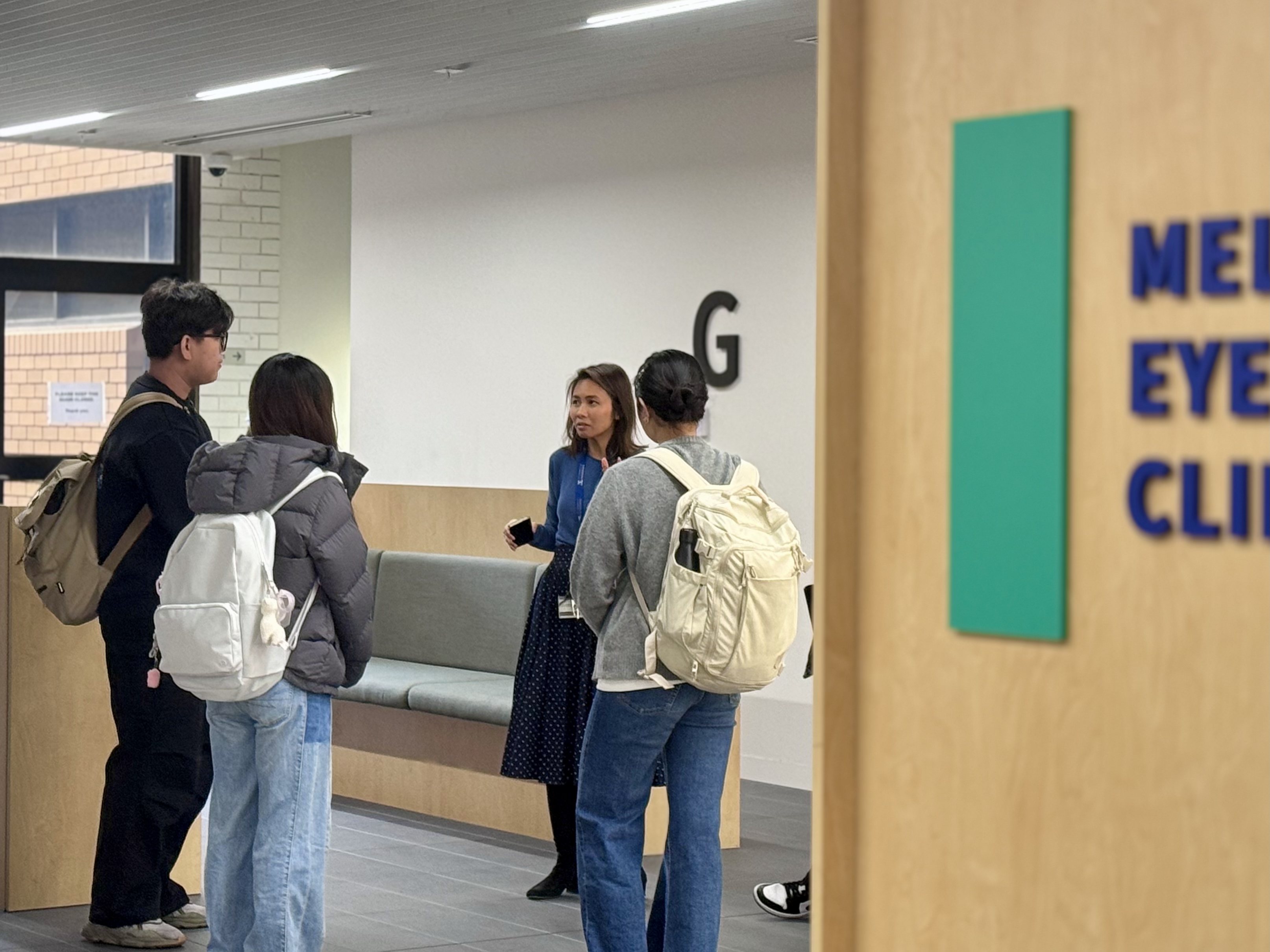 Christine leading students on a tour