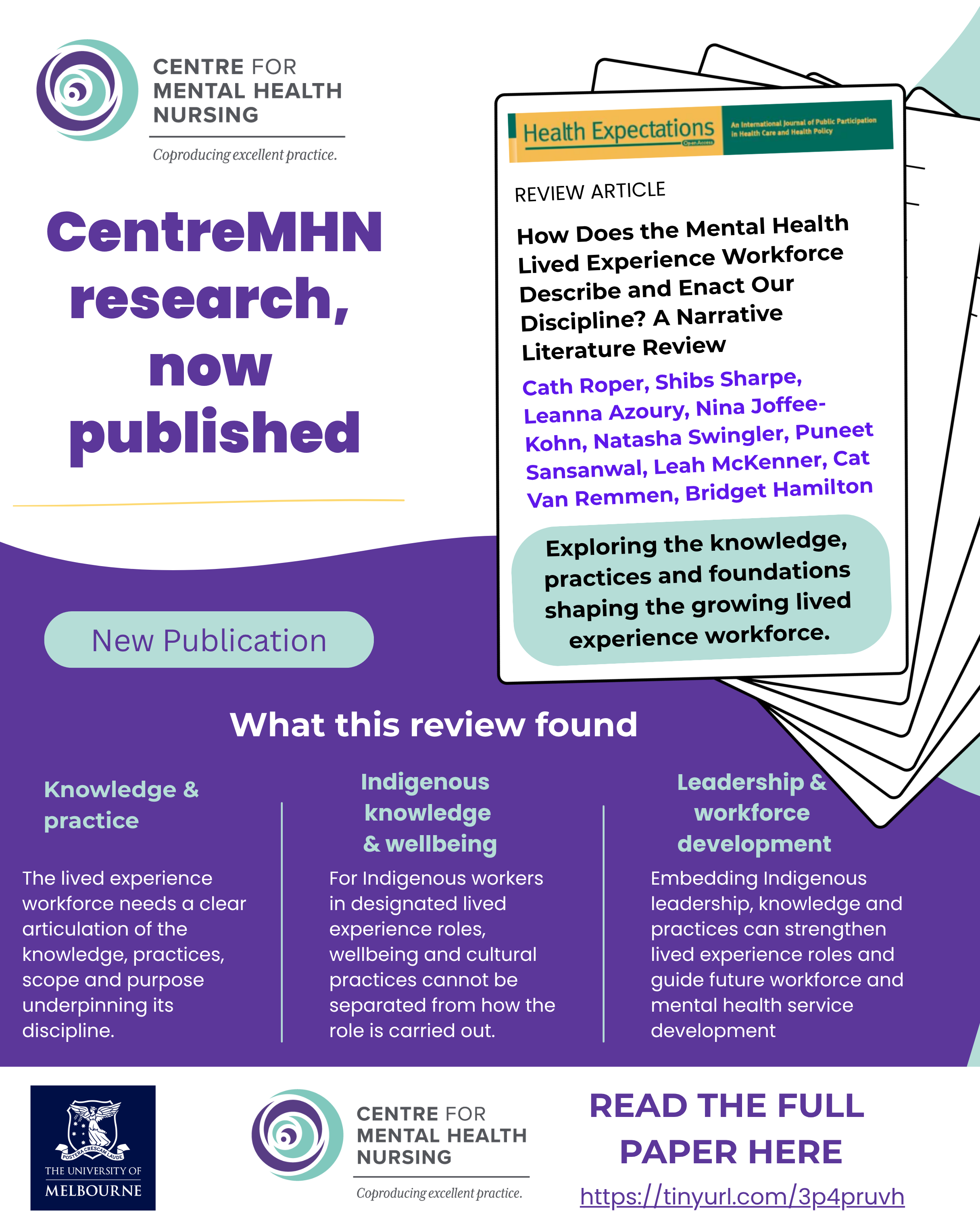 New CMHN LE research published