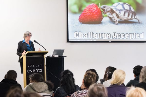 Professor Brenda Happel speaking at the 2019 collab