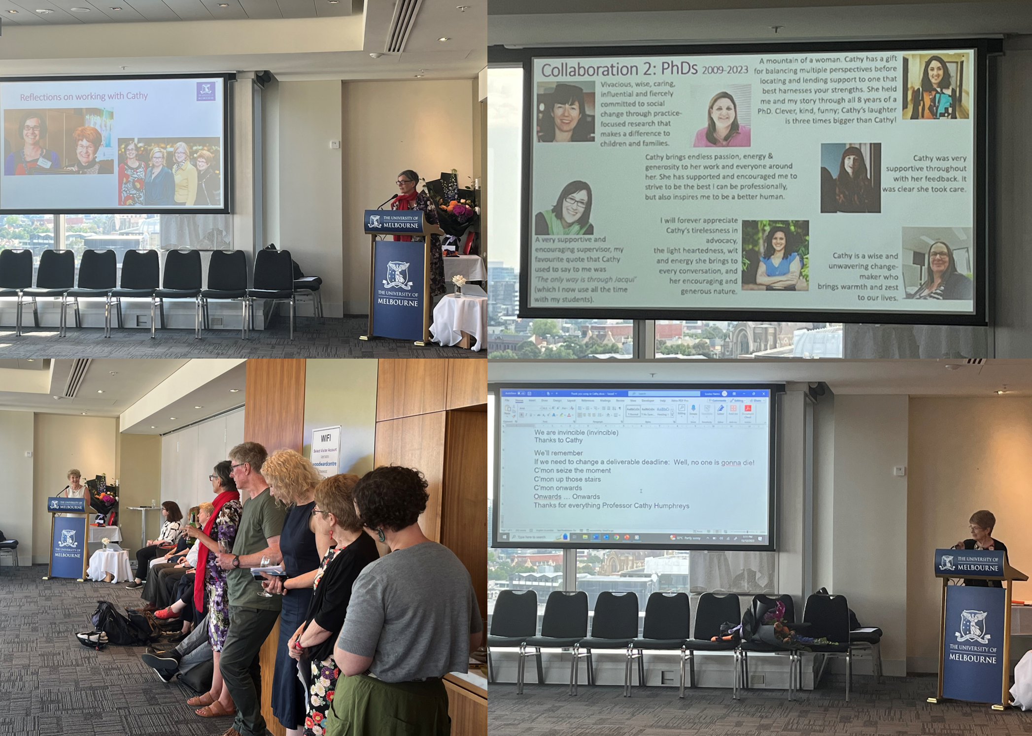 Thank you to Prof Cathy Humpreys