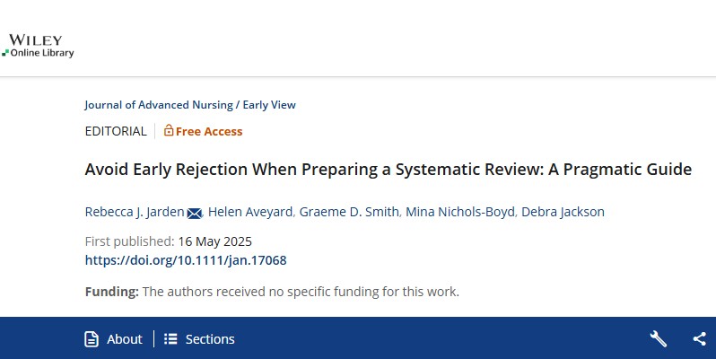 Rebecca Jarden article Journal of Advanced Nursing