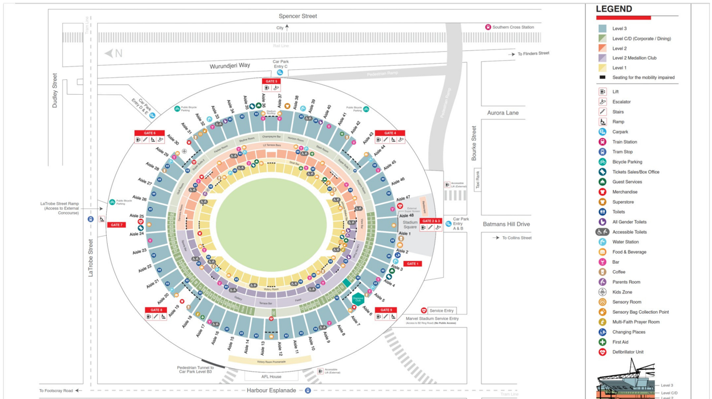 marvel stadium map