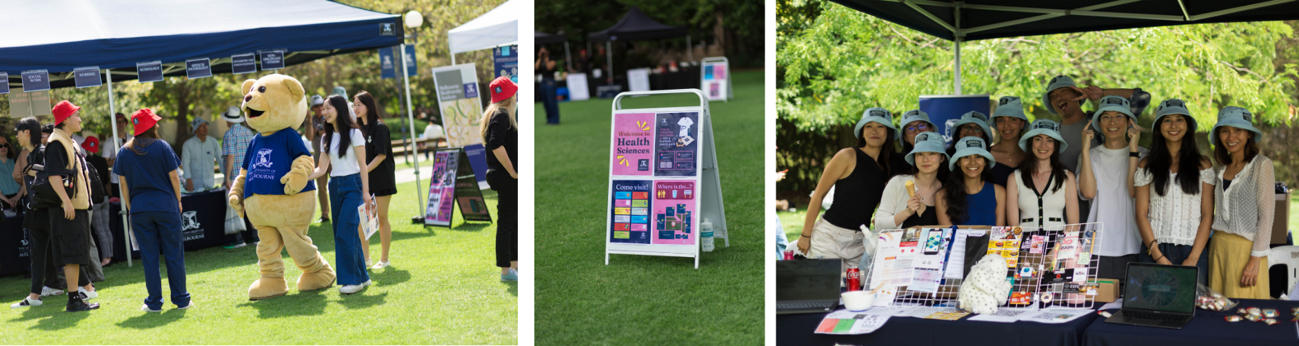 photos from event: barry bear, signage, group