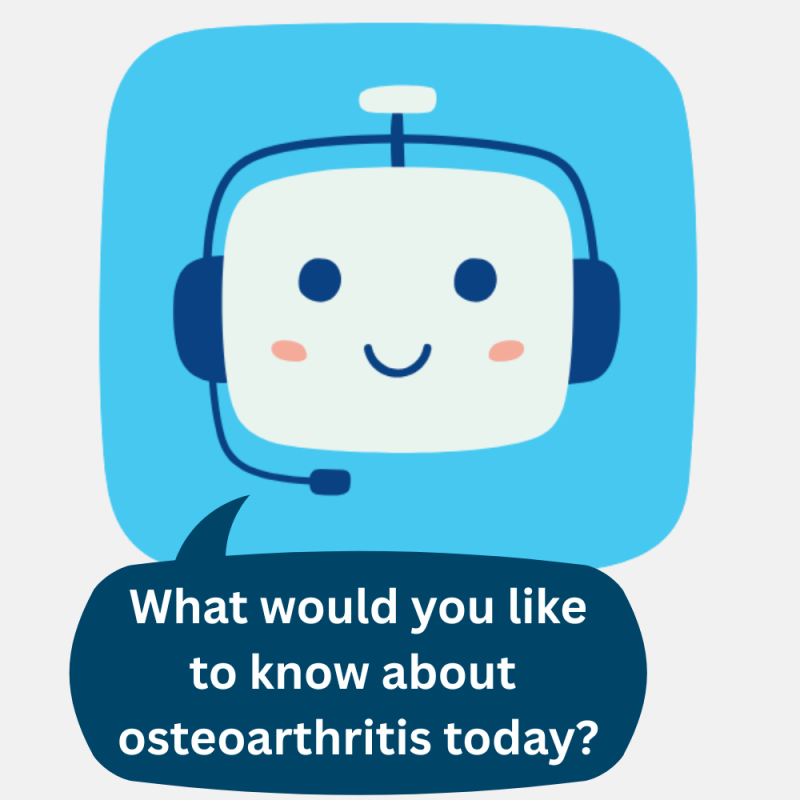OA Virtual Assistant Logo - What would you like to know about osteoarthritis today?