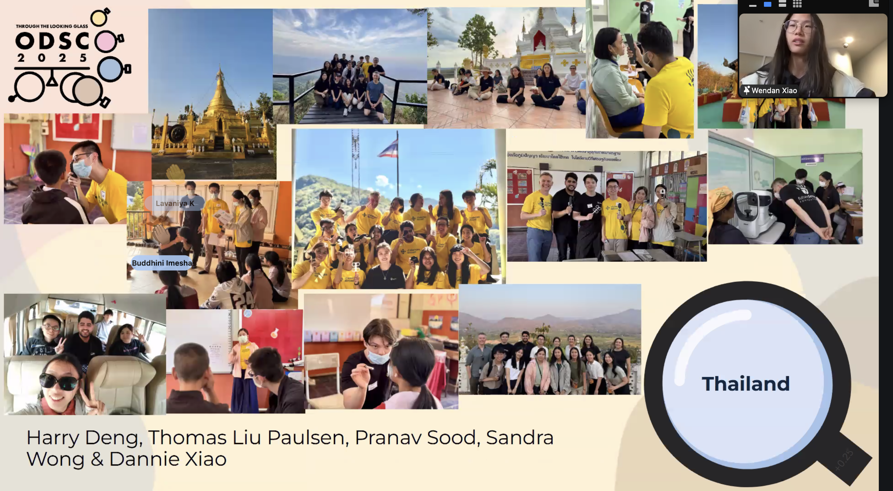 Students sharing externship experience in Thailand via Zoom